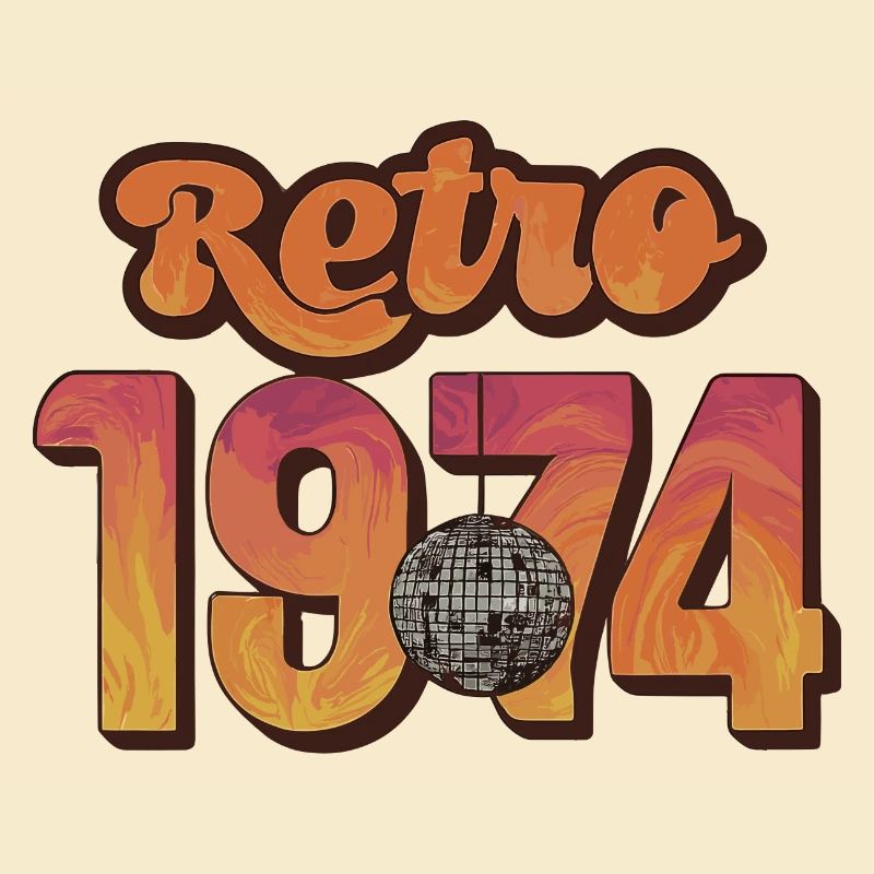 Retro 1974 Discokugel Design auf Kleidung