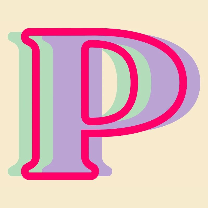 Lettre p multicolore