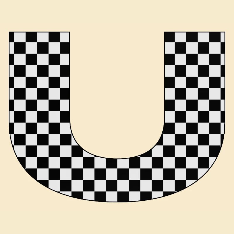 U – Checkerboard Typography Statement