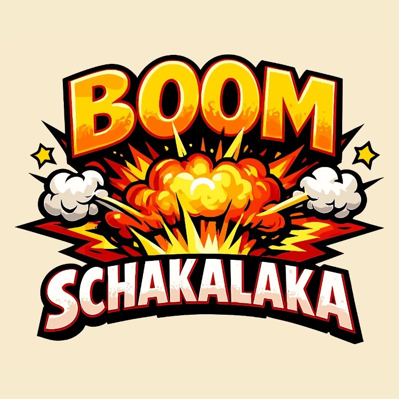 Boom Schakalaka Comic Spruch mit Explosion