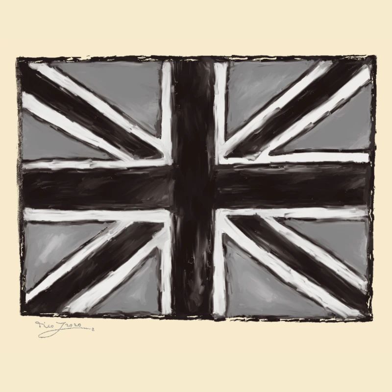 Grau Gemaltes Union Jack Kunst