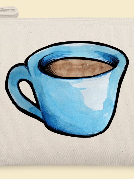 Blaue Aquarell Kaffeetasse