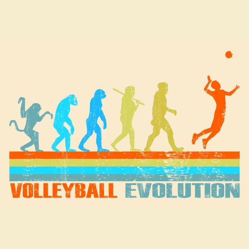 Volleyball Evolution retro Geschenk