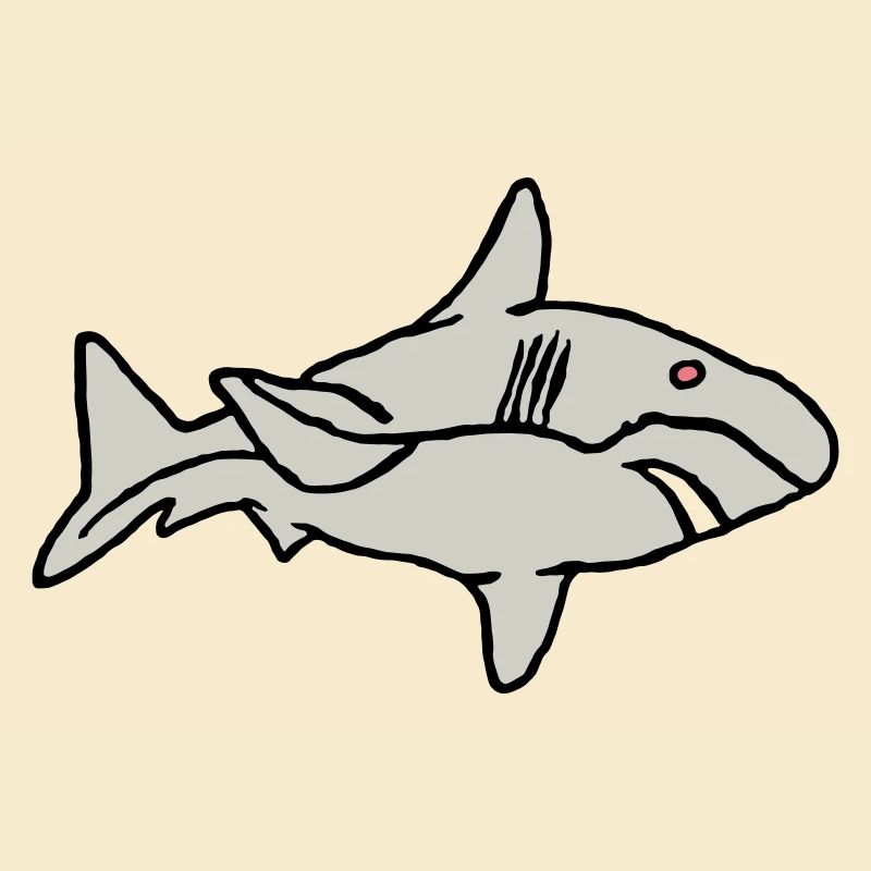 Poisson Requin Prédateur Eau Graffiti Océan