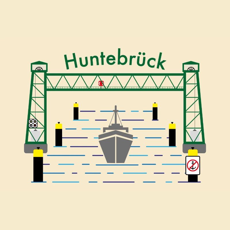 Hubbrücke Huntebrück mit Text