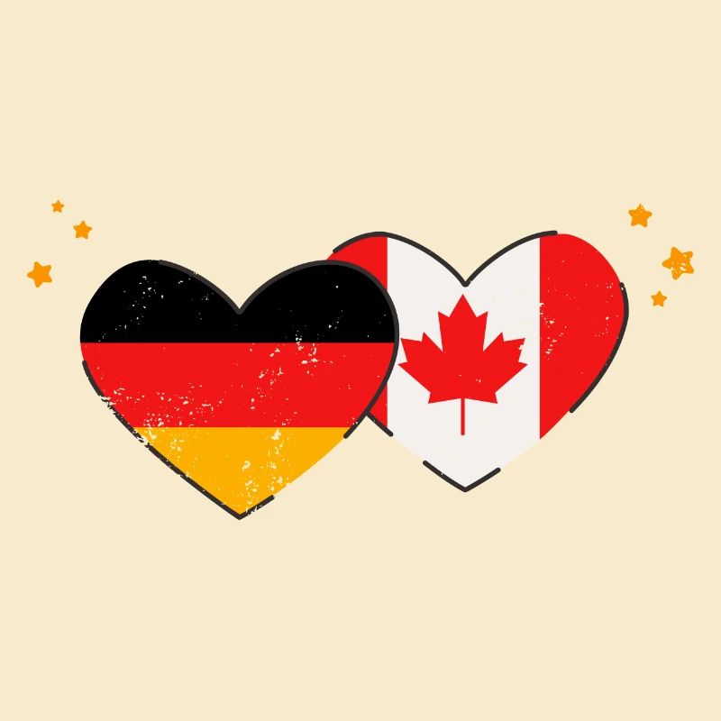 I love Canada Germany Flags Hearts Flags