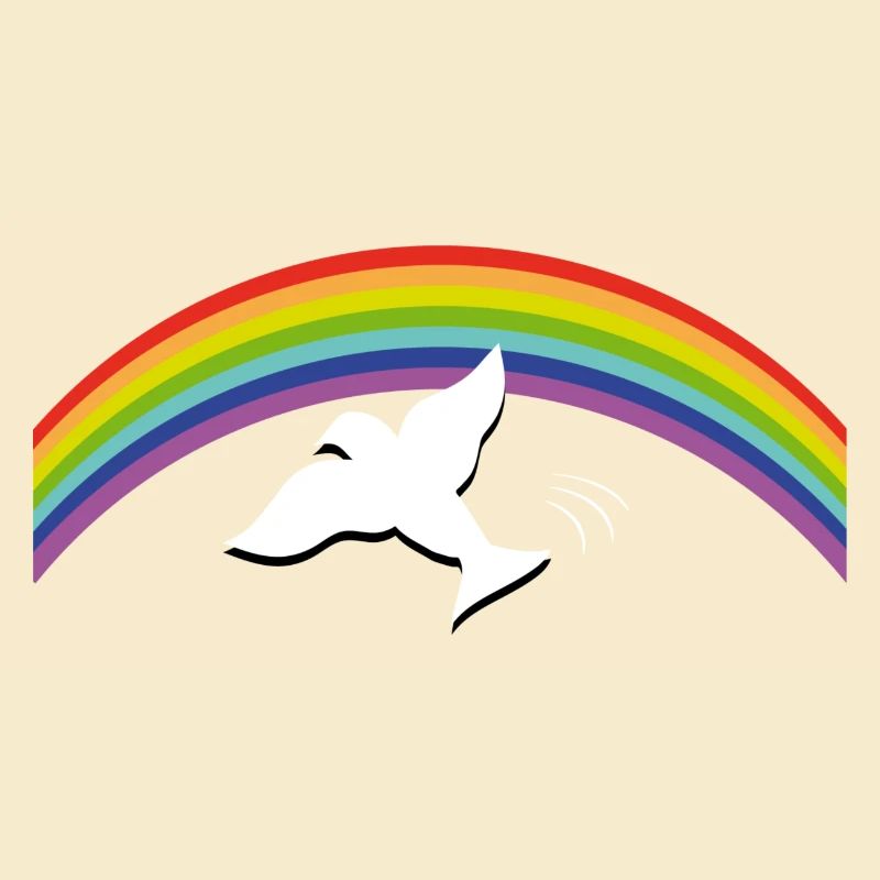 RAINBOW Regenbogen with peace dove