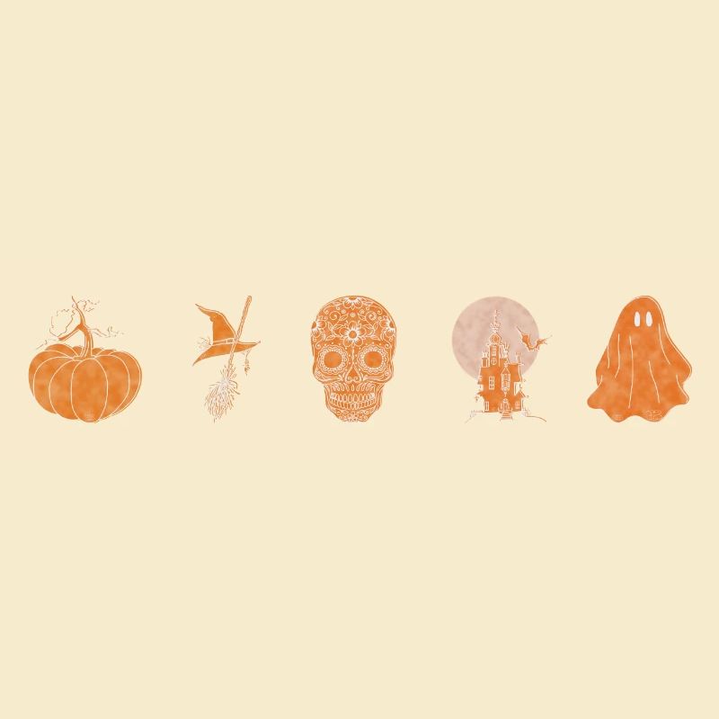 complete series "Halloween", boho line art design