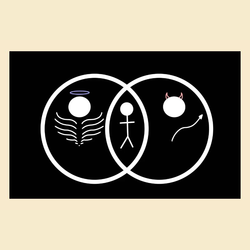 Engel oder Teufel? Niedliches Design Venn-Diagramm