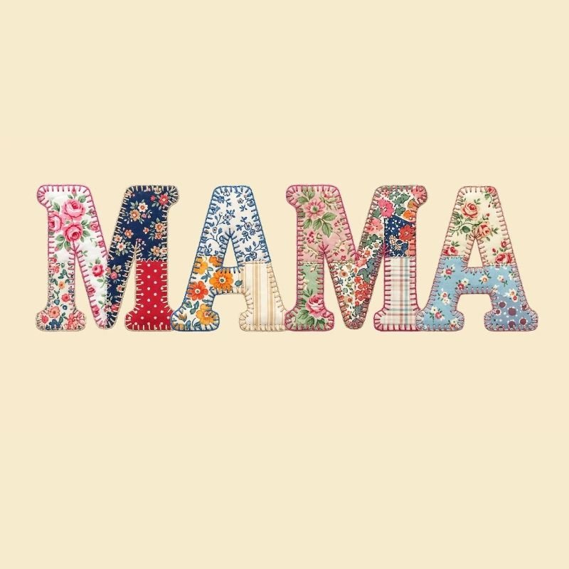 Mama Patchwork Blumen Vintage Muttertag Design