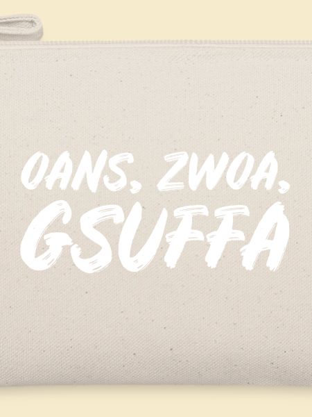 Oans zwoa gsuffa – bayerischer Spruch