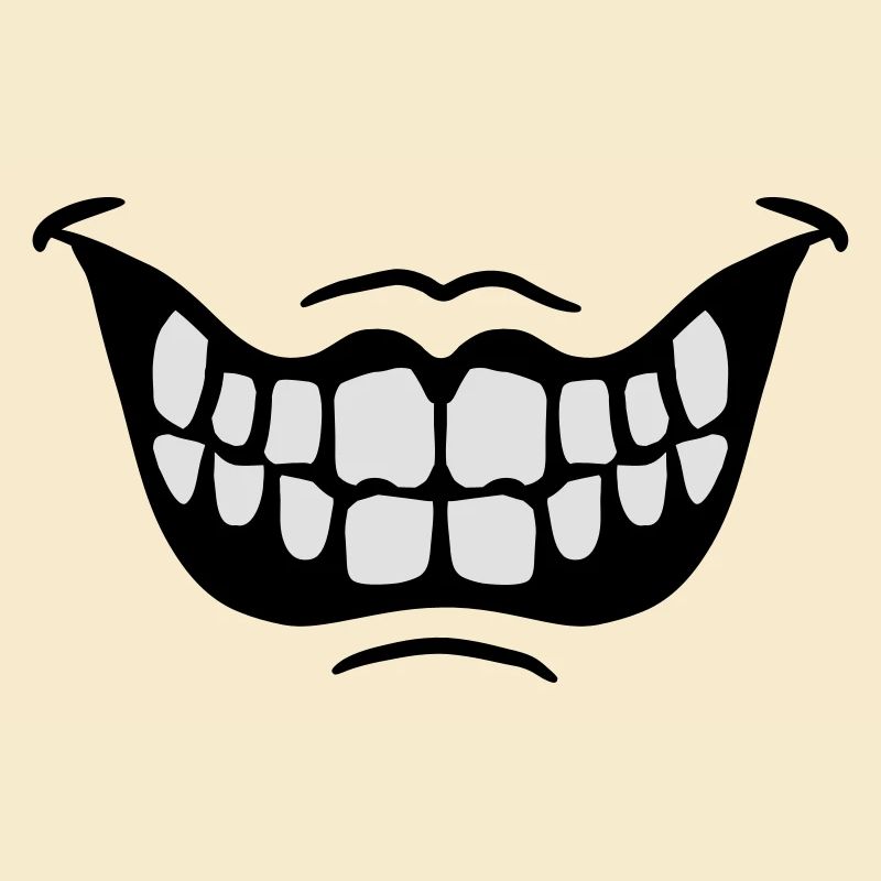 Grinning Evil Horror Mouth Smile Comic Teeth