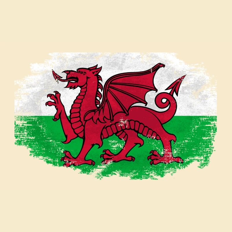 Wales Flag - Vintage Look