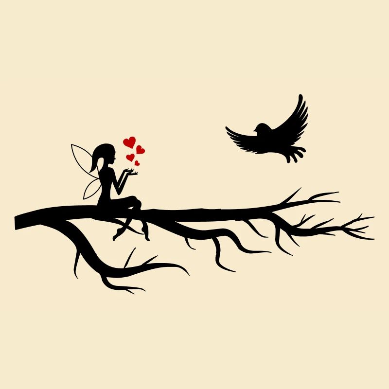 fee herzen vogel