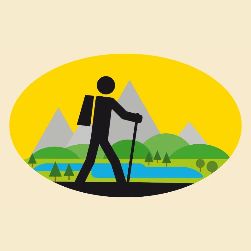Wanderer mit Landschaft