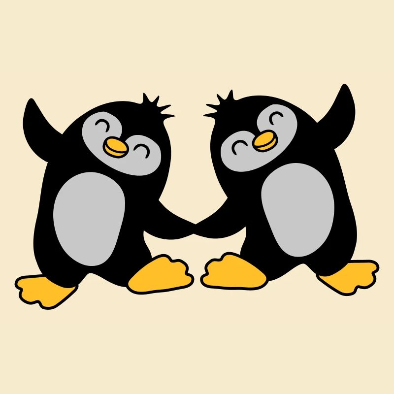 2 pingouins mignons dansant