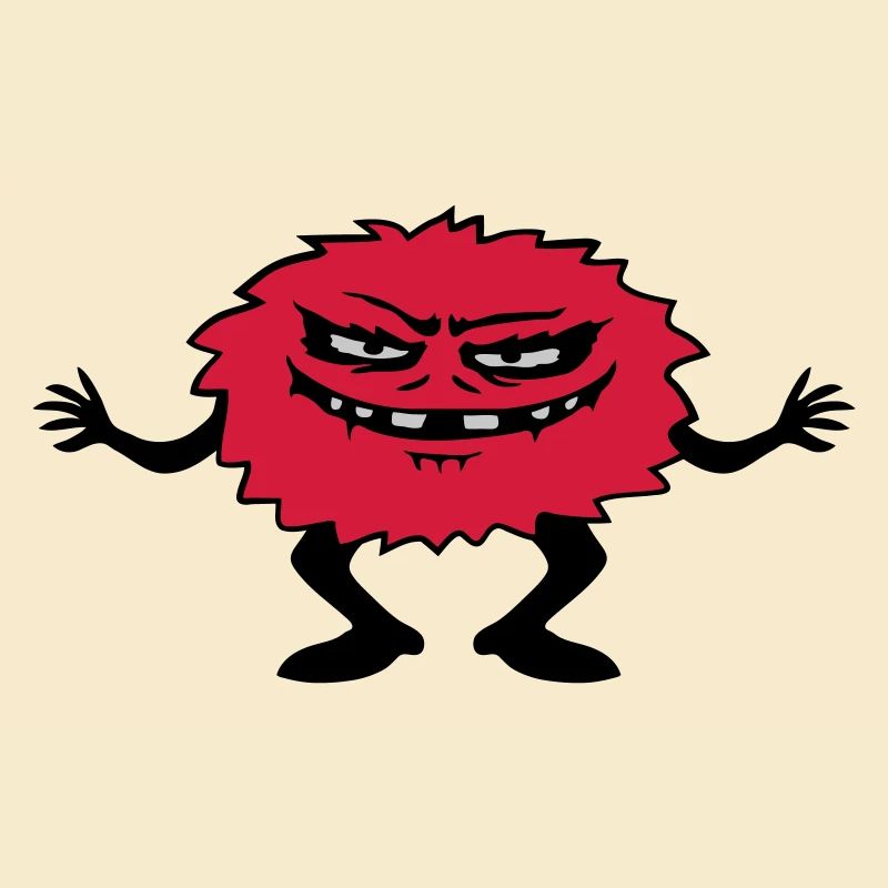 Gefährliches haariges Comic Monster