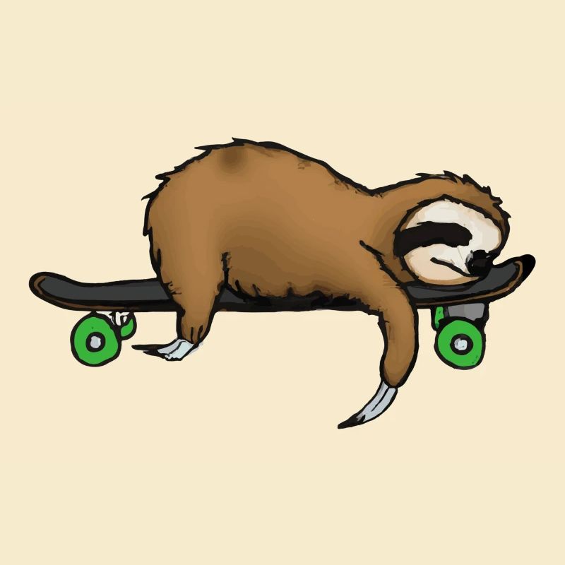 Faultier Skateboard Geschenkidee