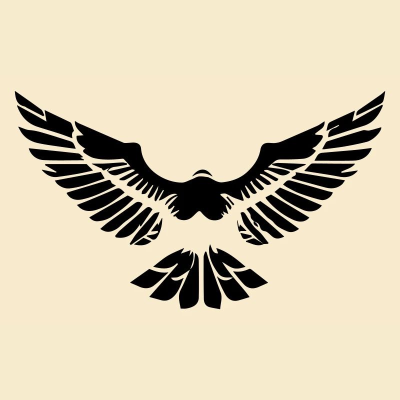 stylized eagle opening its wings in front