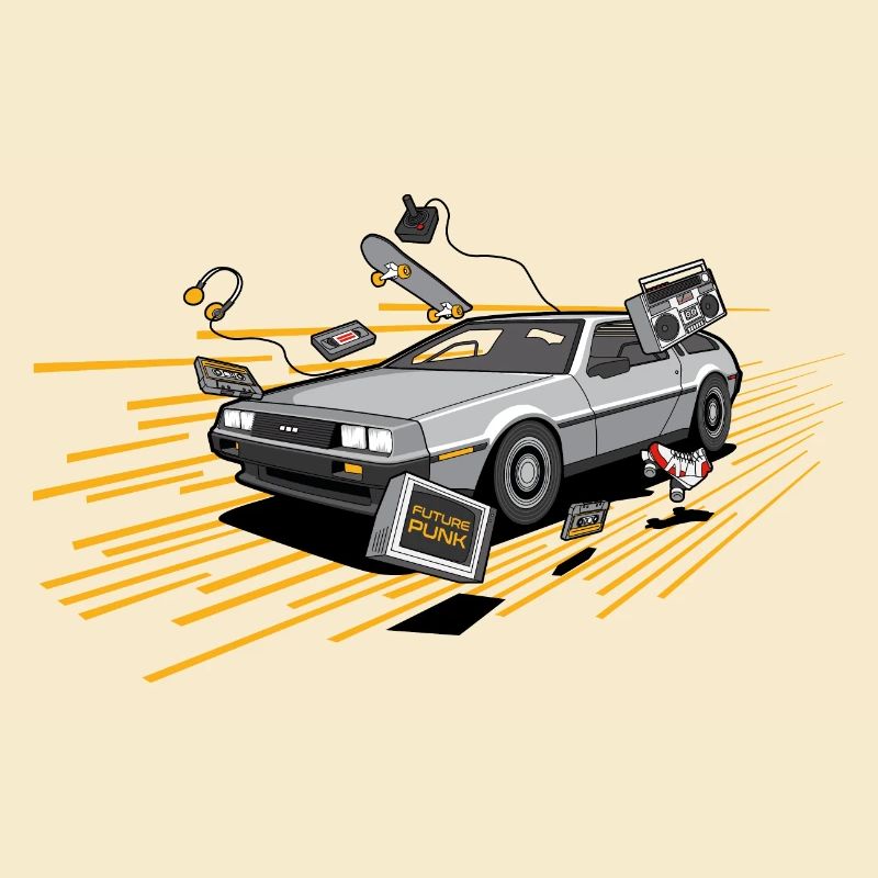 Delorean Oldtimer Youngtimer Retro Future jaune