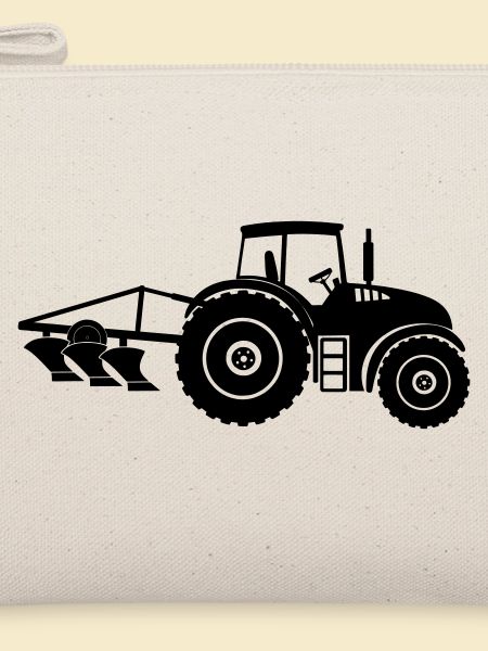 Traktor mit Pflug-Logo-Bauernhof