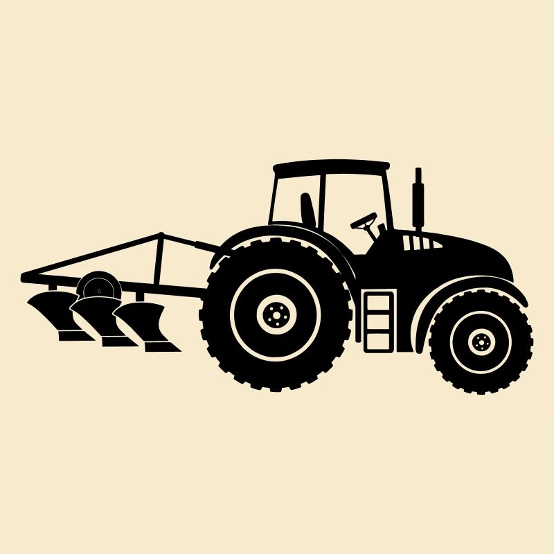 Tractor with plow logo farm