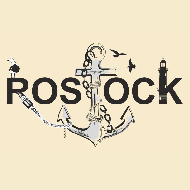Rostock mit Schriftzug und Anker