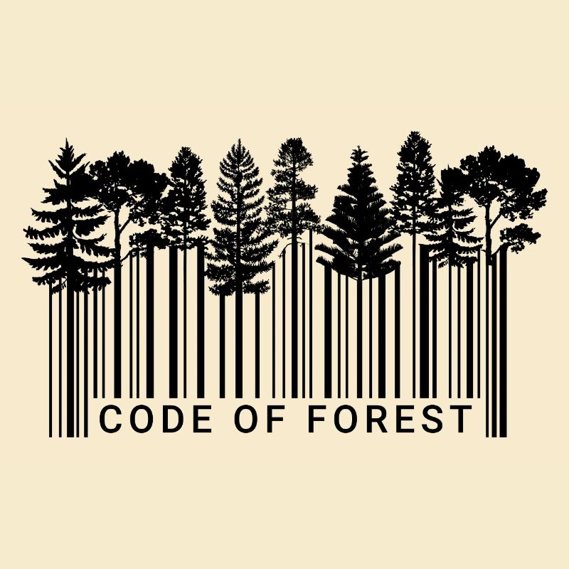 Code à barres Forest Nature Code Trees Schwarz_2