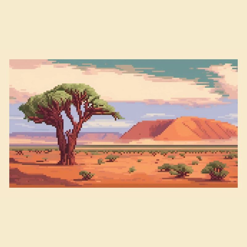 Sossusvlei, Namibia - Pixel Art