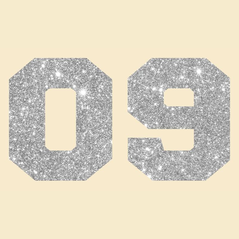 Number 9 Silver Glitter - 9th Anniversary