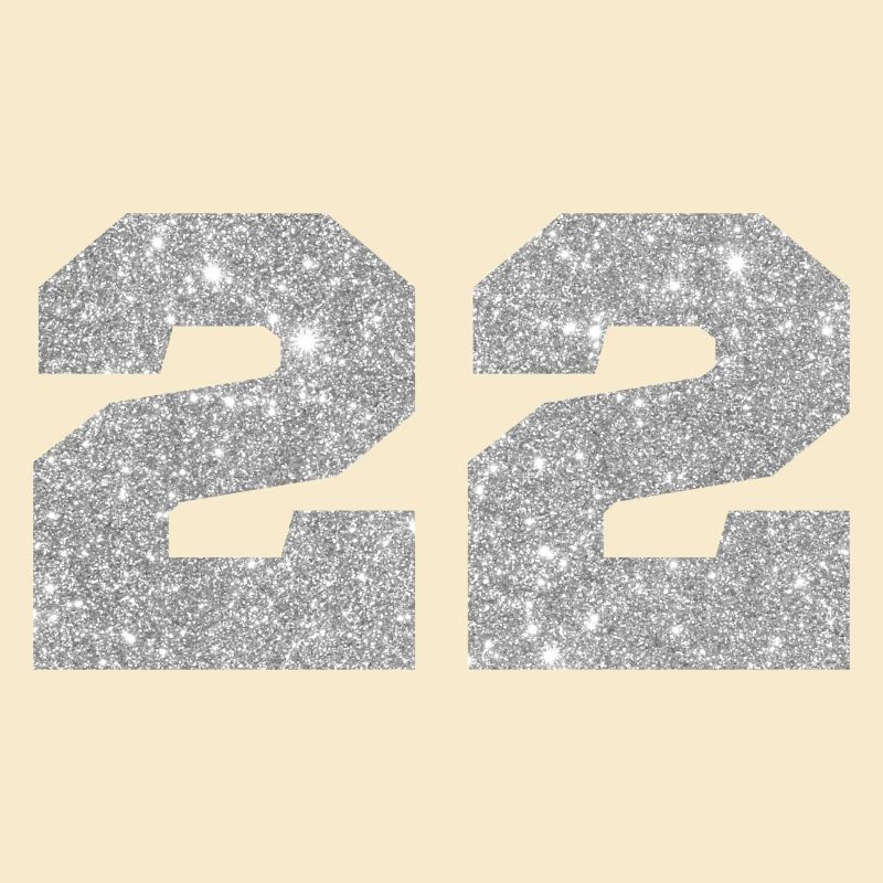 Nummer 22 Silberner Glitzer - 22. Jahrestag