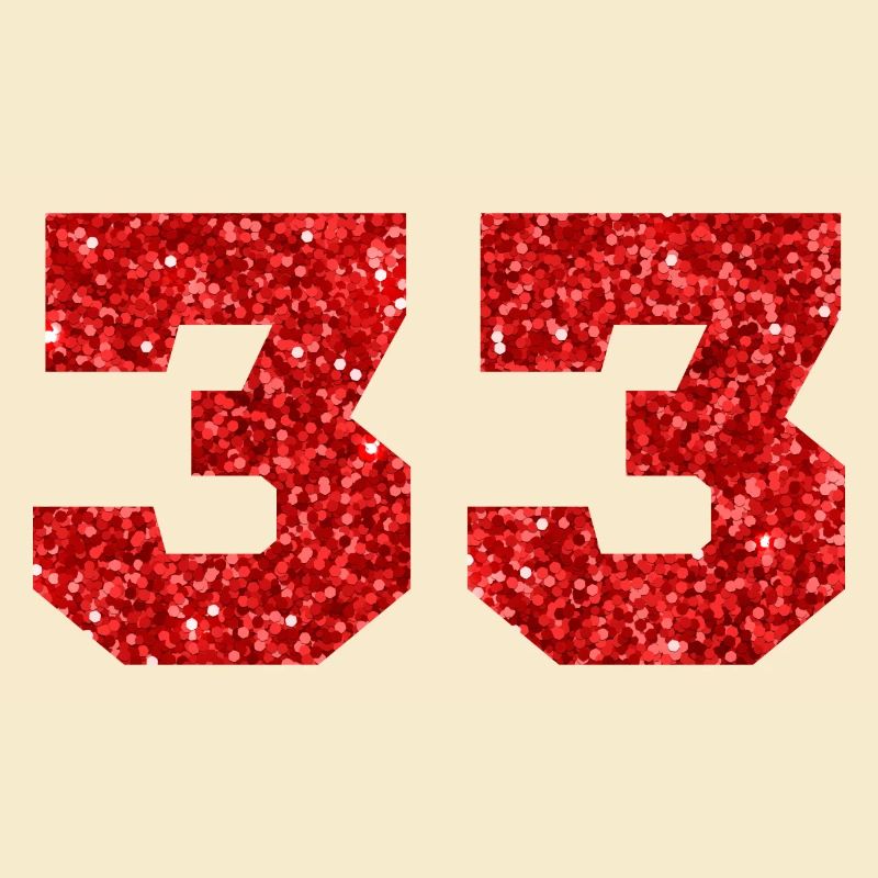 Nummer 33 Roter Glitzer - 33. Geburtstag