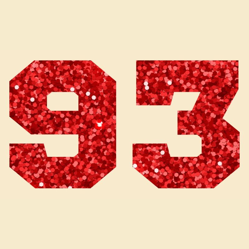 Nummer 93 Roter Glitzer - 93. Geburtstag