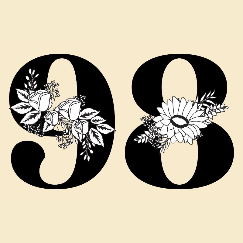 Nummer 98 Schwarze Blumen - 98. Blumengeburtstag