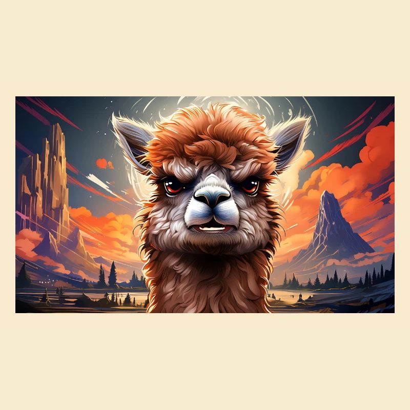 Cute grumpy grouchy animals - alpaca