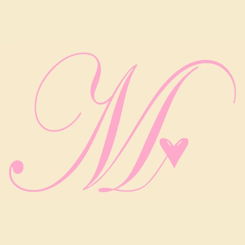 Monogram M Heart Vine