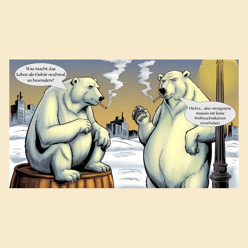 Weihnachten Eisbären Nordpol Rauchen Zigarette de