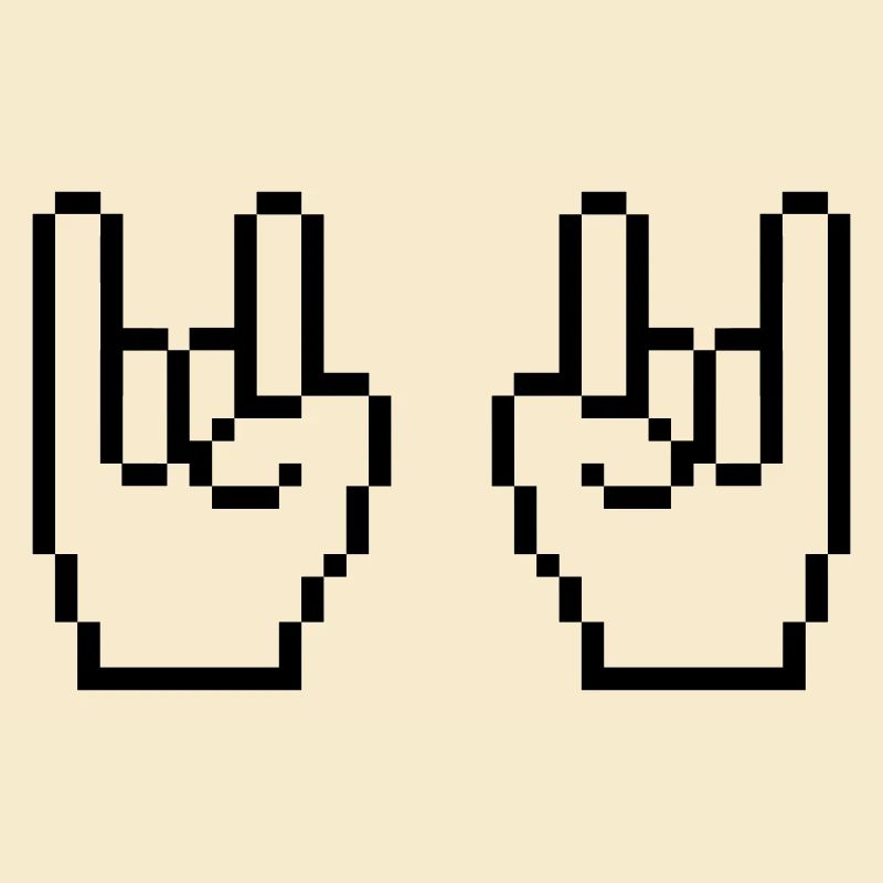 rock pixel hände