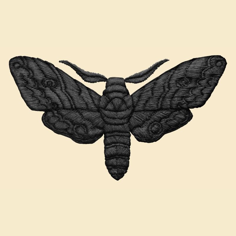Black Moth – Mystical Embroidered Pattern