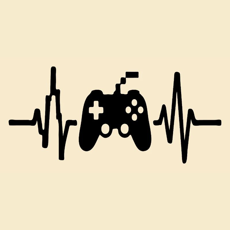 Heartbeat Gamer, Gamecontroller Strichzeichnung Design