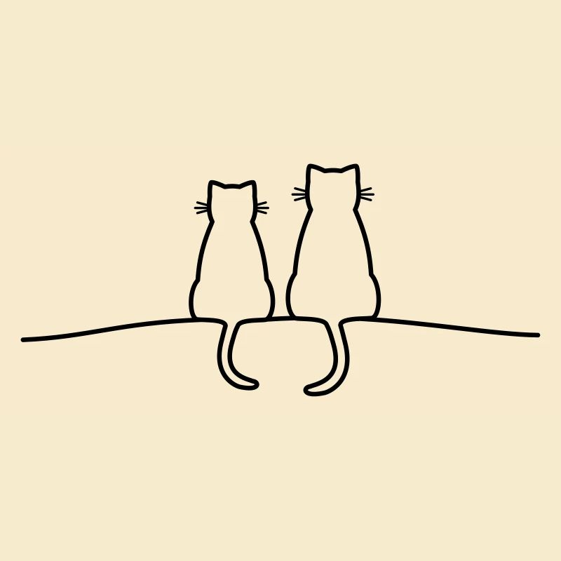 Katzen Silhouette Pärchen Geschenkidee
