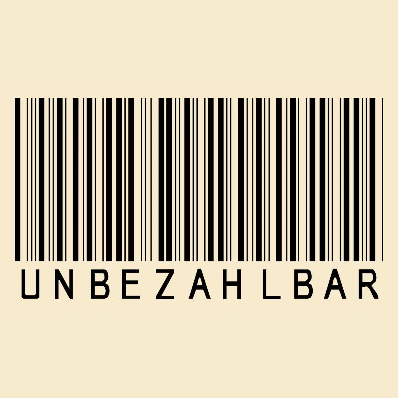 Barcode "Unbezahlbar" schwarz