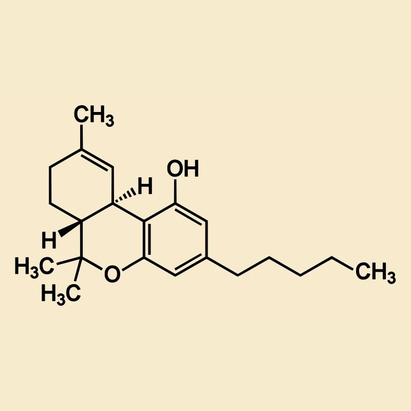 THC tetrahydrocannabinol molecule