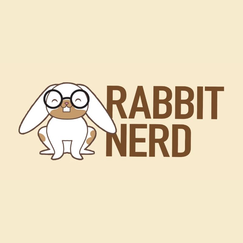 Nerd de lapin avec lapin blanc et brun