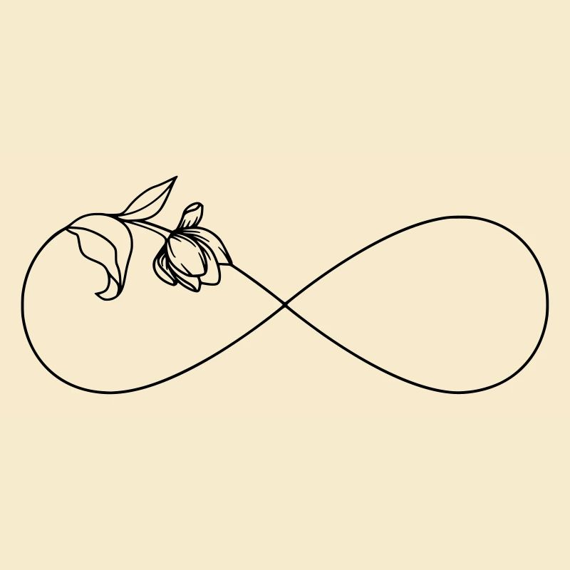 Schlichtes Unendlichkeitssymbol Infinity mit Blume