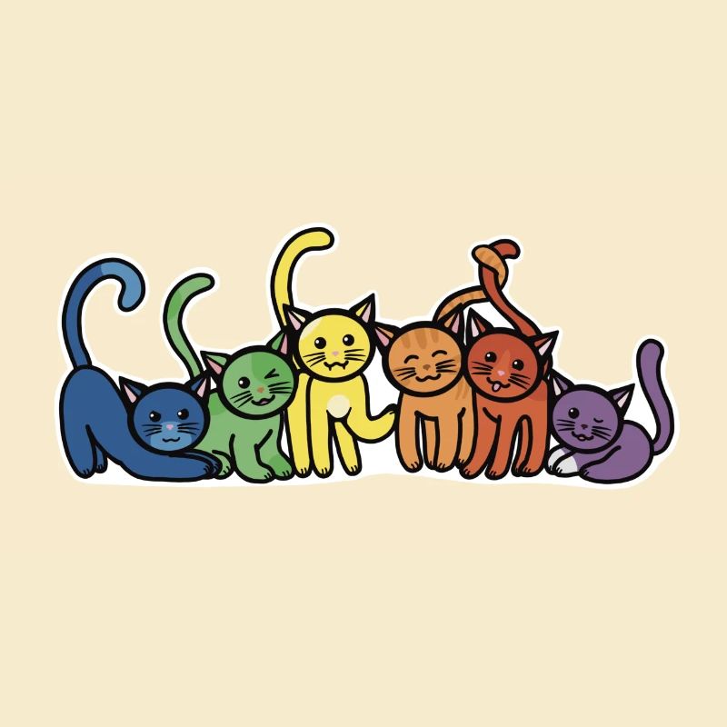 Regenbogen Katzen