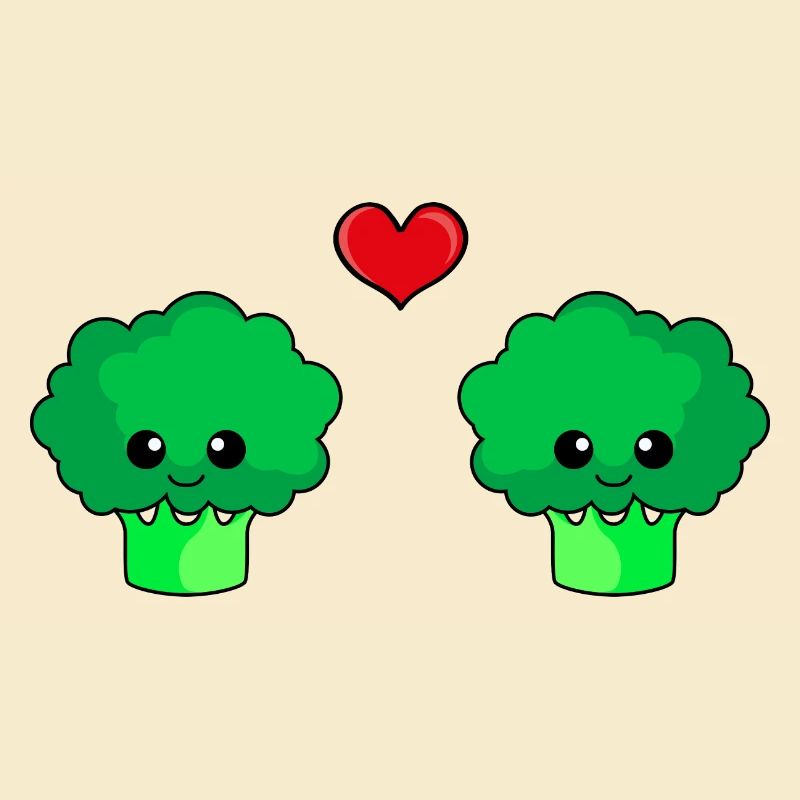 Broccoli Paar Liebe Comic