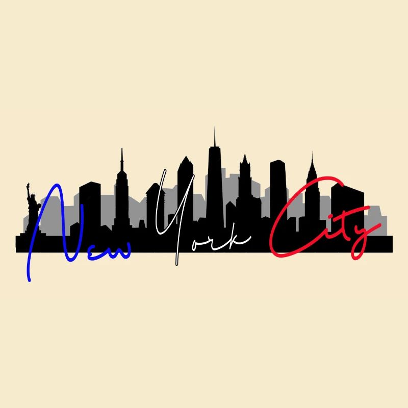 Skyline NYC BlueWhitered 2