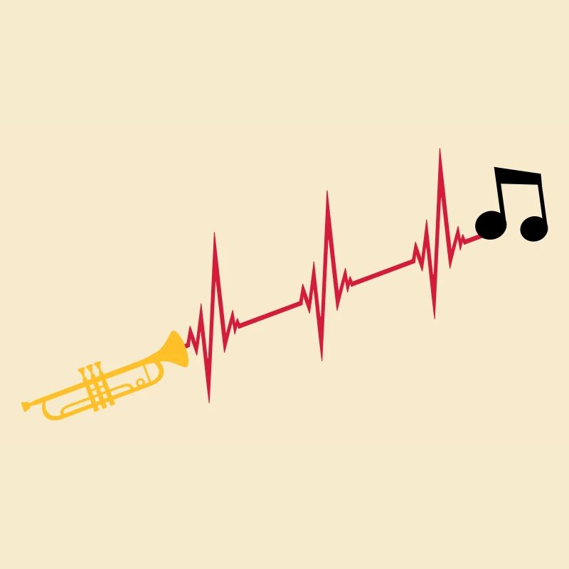 Musiknote Herzschlag Trompete