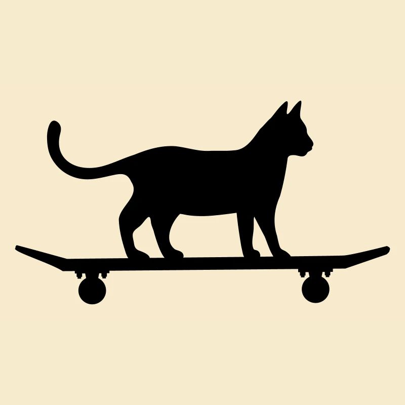 Katze auf Skateboard